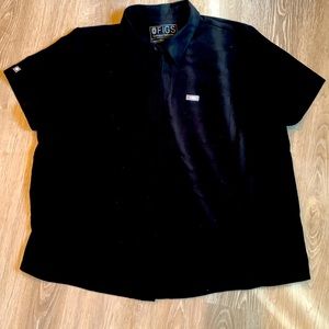 Figs Scrub Top Collared Button Up Large